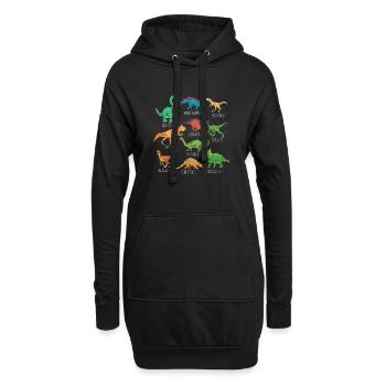 Types de dinosaures Graphiques Dino T-Rex Boys Dinos - Sweat-shirt à capuche long Femme - noir - Devant