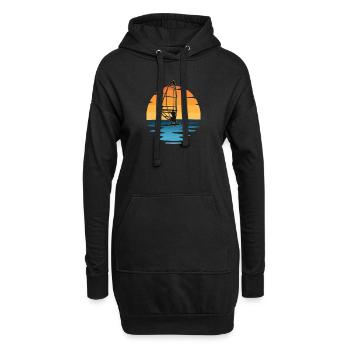 Windsurfen Sonnenuntergang - Hoodie-Kleid - Schwarz - Vorne