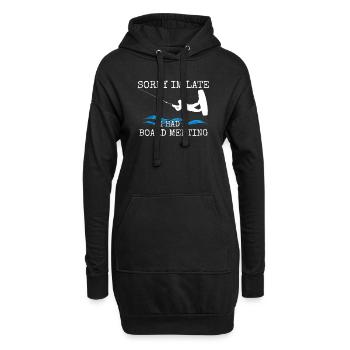Wakeboarden Tut mir leid, ich bin spät dran, ich hatte eine Vorstandssitzung - Hoodie-Kleid - Schwarz - Vorne