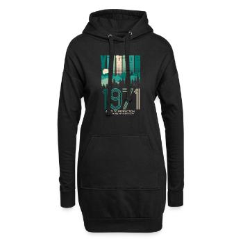 Vintage 1971 50e anniversaire cinquantième cadeau - Sweat-shirt à capuche long Femme - noir - Devant