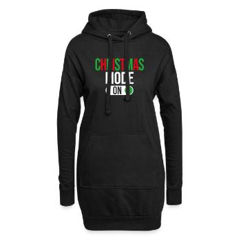 Christmas Mode On, Weihnachtszeit - Hoodie-Kleid - Schwarz - Vorne