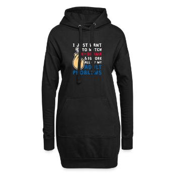 Je veux juste regarder K-Drama, KDrama - Sweat-shirt à capuche long Femme - noir - Devant