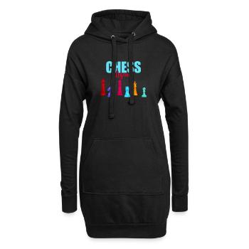 Schach Checkmate Tshirt Schachmatt Schachspieler - Hoodie-Kleid - Schwarz - Vorne