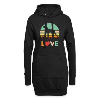 Chemise de chien de pointeur allemand rétro Love - - Sweat-shirt à capuche long Femme - noir - Devant