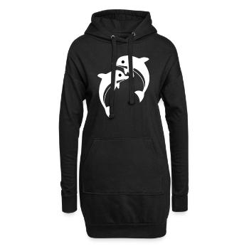 Dolphin Delfine - Hoodie-Kleid - Schwarz - Vorne