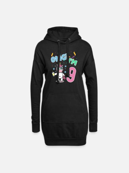 OMG I AM 9 - Hoodie Dress - black