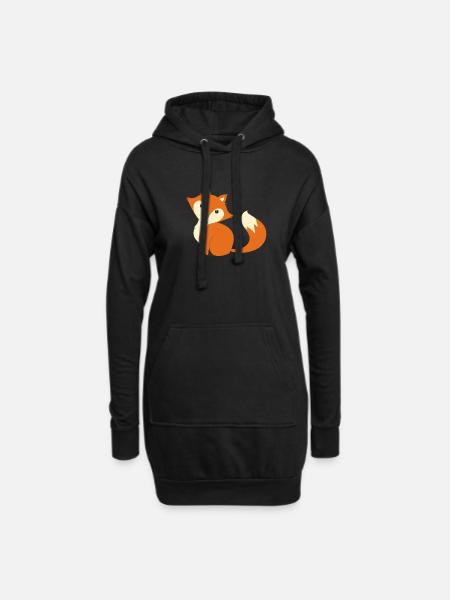Fuchs - Hoodie-Kleid - Schwarz