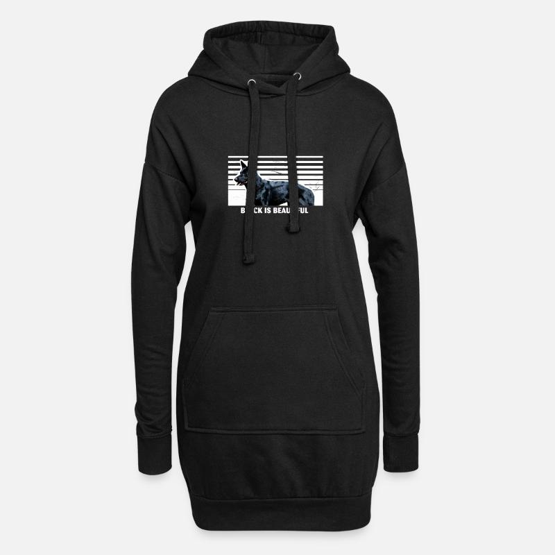 Schwarzer Schäferhund - Hoodie-Kleid - Schwarz