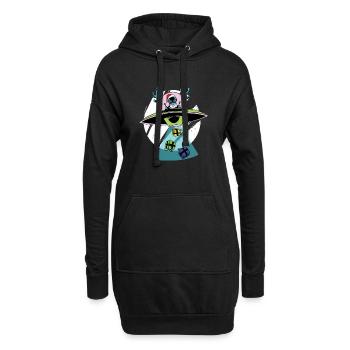 Christmas Aliens - Hoodie-Kleid - Schwarz - Vorne