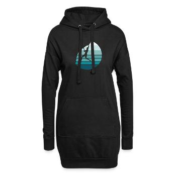 Klettern Kletterer Vintage Sonnenuntergang - Hoodie-Kleid - Schwarz - Vorne