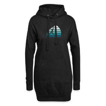 Klettern Kletterer Vintage Blue Stripes - Hoodie-Kleid - Schwarz - Vorne