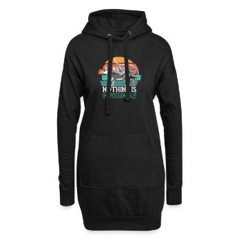 Opossum Oppossum Beuteltier nachtaktives Tier - Hoodie-Kleid - Schwarz - Vorne