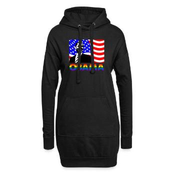 Barack Obama soutient le gi amusant pour l'égalité des sexes LGBTQ - Sweat-shirt à capuche long Femme - noir - Devant