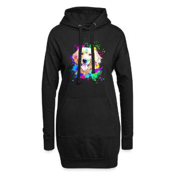 Golden Retriever Splash Art Hund - Hoodie-Kleid - Schwarz - Vorne