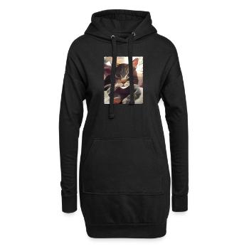 Chat, des phrases drôles - Sweat-shirt à capuche long Femme - noir - Devant