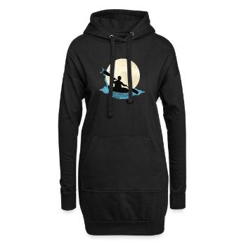 Kayak Canoë Funny River Boats Paddle Rafting Lac - Sweat-shirt à capuche long Femme - noir - Devant