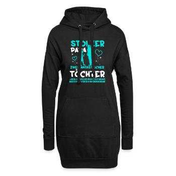 Stolzer Papa zwei Töchter - Hoodie-Kleid - Schwarz - Vorne