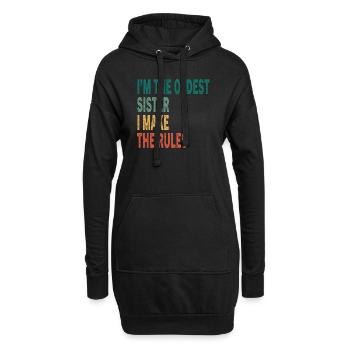 Je suis l'aîné, je fais les règles soeur - Sweat-shirt à capuche long Femme - noir - Devant