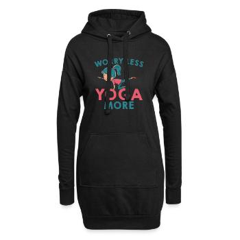 Yoga befreit Sorgen Spruch - Hoodie-Kleid - Schwarz - Vorne