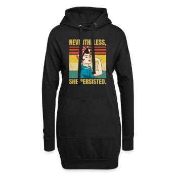 Néanmoins, elle a persisté - Sarcastique politique - - Sweat-shirt à capuche long Femme - noir - Devant