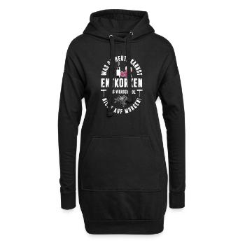 Wein Weinliebhaber Weintrinker Weinliebe Weinfest - Hoodie-Kleid - Schwarz - Vorne