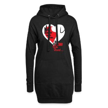 Non plus à mes côtés - mais pour toujours dans mon cœur - Sweat-shirt à capuche long Femme - noir - Devant
