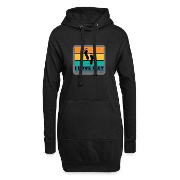 J'aime les pieds pieds fétichisme des pieds rétro vintage - Sweat-shirt à capuche long Femme - noir - Devant