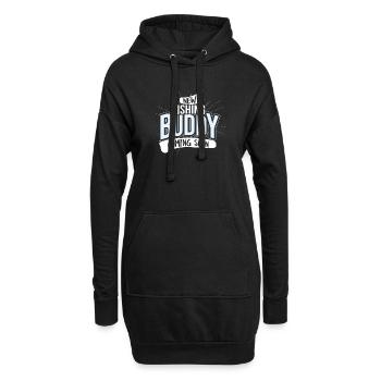 Nouveau père enceinte enceinte de copain de pêche - Sweat-shirt à capuche long Femme - noir - Devant