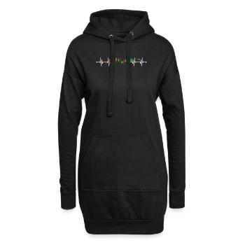 Stock Investisseur Heartbeat Drôle Stock Traders Stock - Sweat-shirt à capuche long Femme - noir - Devant
