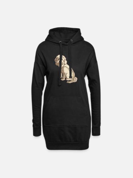 Cockapoo Hundezeichnung eines Cockapoo - Hoodie-Kleid - Schwarz