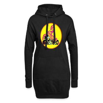 Danseuse florale de flamenco et mot - Sweat-shirt à capuche long Femme - noir - Devant