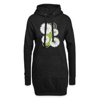 fleurs Marguerites fleurs blanches fleurs jardin printemps - Sweat-shirt à capuche long Femme - noir - Devant