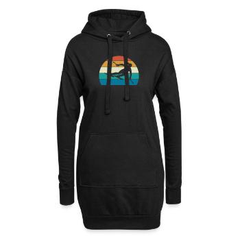 SkiEuse Vintage Femmes Filles - Sweat-shirt à capuche long Femme - noir - Devant