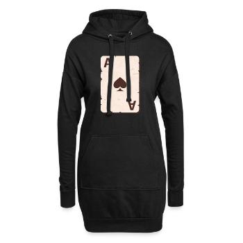 Poker Poker Poker Cadeau De Pik As - Sweat-shirt à capuche long Femme - noir - Devant