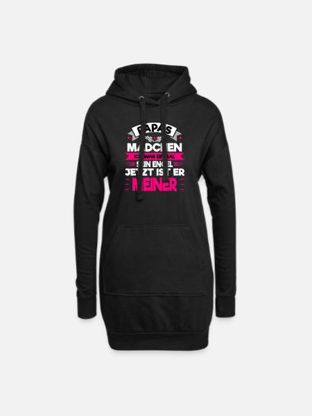 Papas Mädchen Ich war einmal sein engel jetzt ist - Hoodie-Kleid - Schwarz