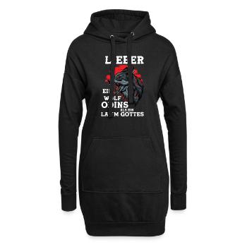 Wikinger Wölfe Odin Walhalla Wolf Geschenk Spruch - Hoodie-Kleid - Schwarz - Vorne