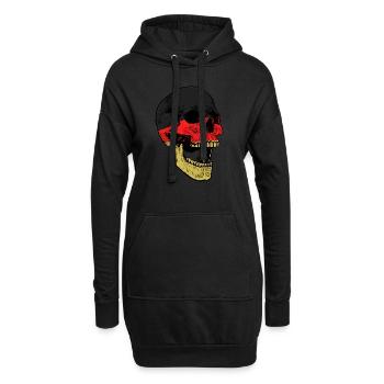 Deutschland Totenkopf Totenschädel - Hoodie-Kleid - Schwarz - Vorne