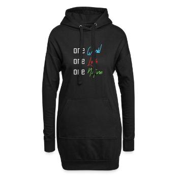 Nachhaltigkeit - Hoodie-Kleid - Schwarz - Vorne