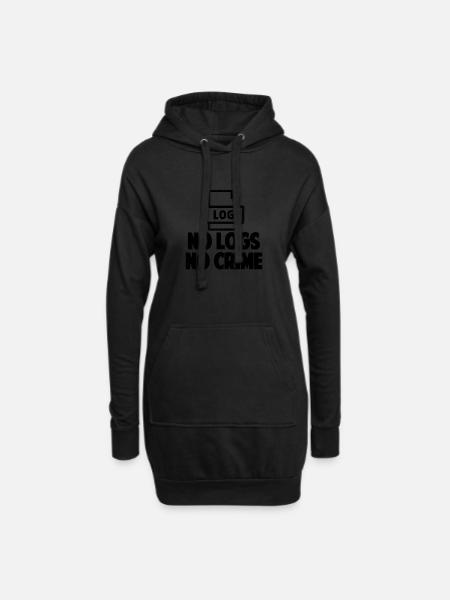 No Logs No Crime Hacking Gift Hacker tshirt - Hoodie-Kleid - Schwarz