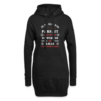 t shirt lille foot parfait humour lillois football - Sweat-shirt à capuche long Femme - noir - Devant