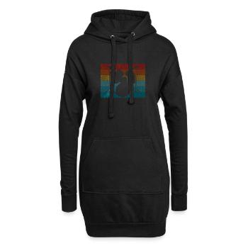 Schlagzeug Retro Drummer Vintage - Hoodie-Kleid - Schwarz - Vorne