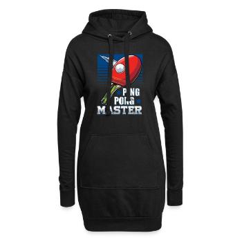 Joueur drôle de tennis de table de maître de ping-pong - Sweat-shirt à capuche long Femme - noir - Devant