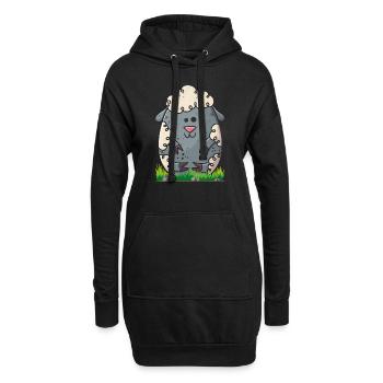 Joyeuse Pâques Oeuf Mouton - Sweat-shirt à capuche long Femme - noir - Devant