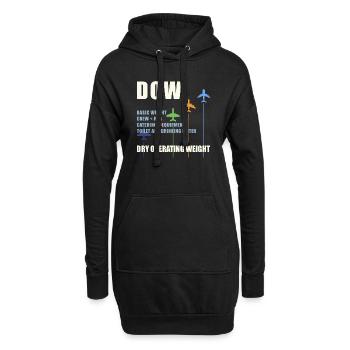 DOW Dry Operating Weight Avion Poids Cadeau - Sweat-shirt à capuche long Femme - noir - Devant