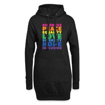 Rainbow Colors Diversity Inclusion - Hoodie Dress - black - Front