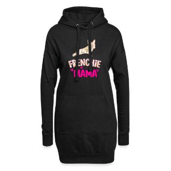 Französische Bulldogge Frenchie Mama - Hoodie-Kleid - Schwarz - Vorne