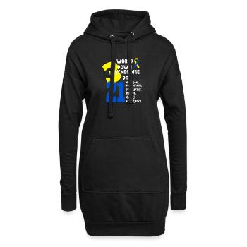 Monde Syndrome de Down Jour - Sweat-shirt à capuche long Femme - noir - Devant