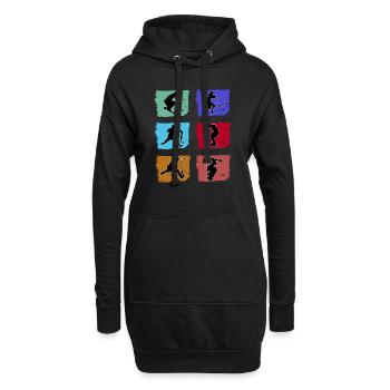 Trottinette acrobatique skater trottinette acrobatique trottinette acrobatique - Sweat-shirt à capuche long Femme - noir - Devant
