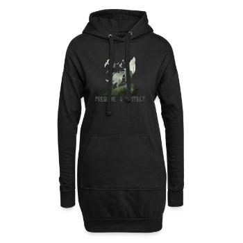 Preserve & Protect Umweltschutz Klimaschutz Wolf - Hoodie-Kleid - Schwarz - Vorne
