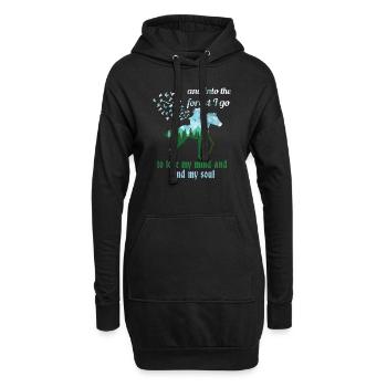 Pferde im Wald - Hoodie-Kleid - Schwarz - Vorne